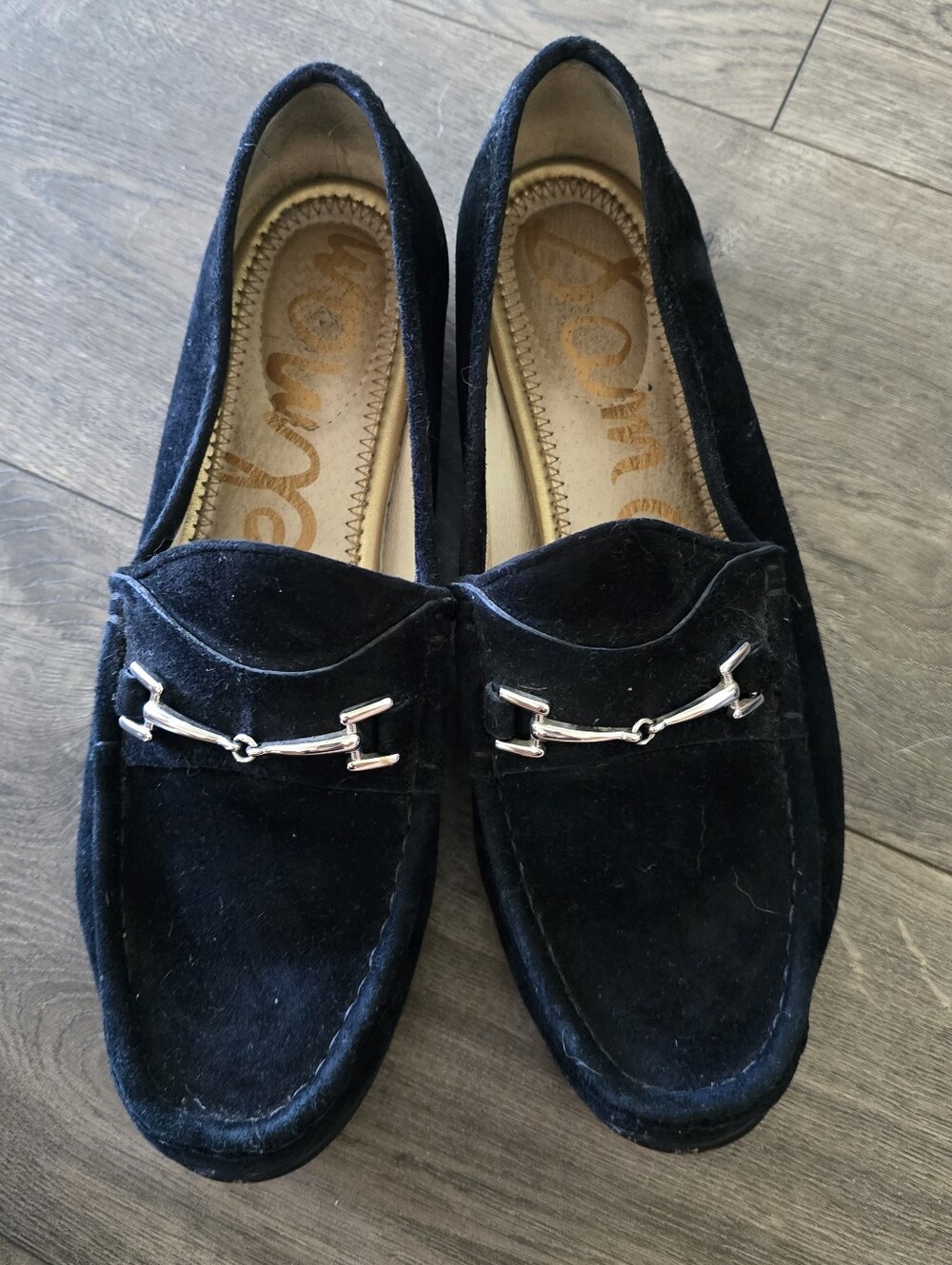 Sam Edelman Lorraine Black Suede Bit Loafers